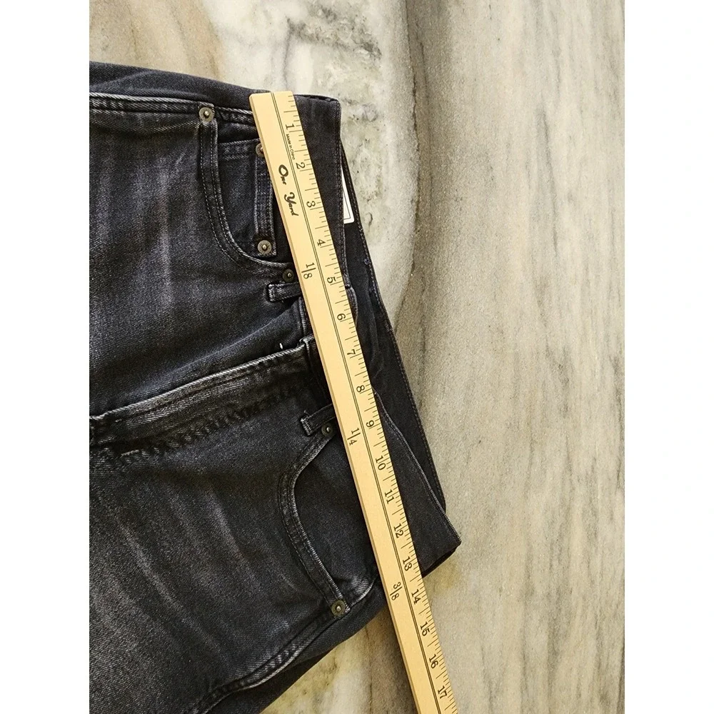 Gap Vintage Slim High Rise Jeans 28 6P Faded Black Raw Hem Distressed